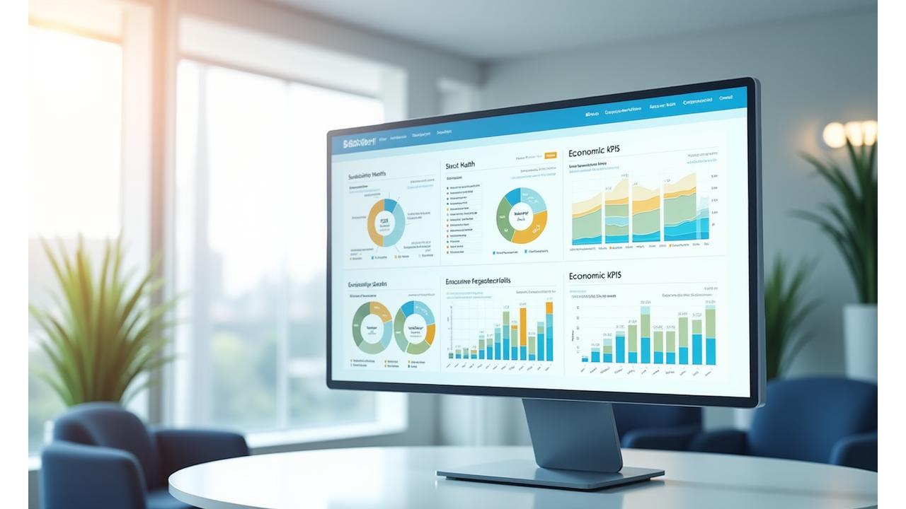 Dashboard executivo interativo com gráficos de barras para saúde de stocks, gráficos de linha para valor de captura ao longo do tempo e indicadores de cumprimento regulatório.