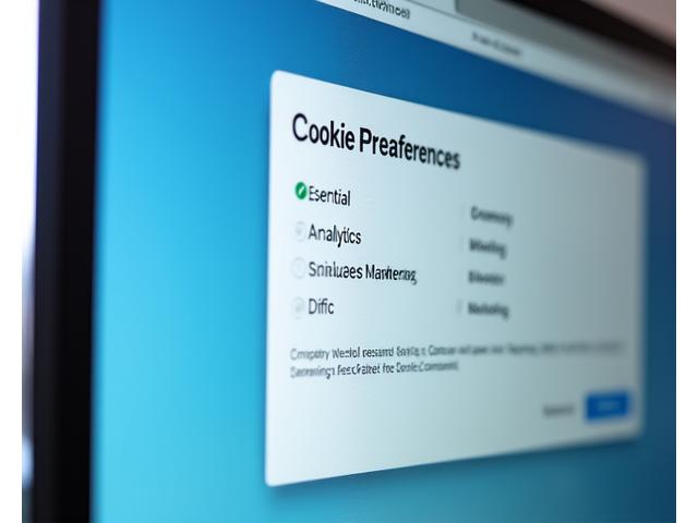 Interface de gestão de cookies em um navegador, com slider para aceitar ou recusar, representando controlo sobre a política de cookies.