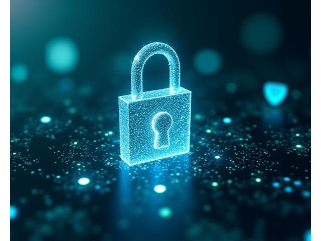 Cadeado digital e símbolos de proteção de dados, representando a conformidade GDPR da Navegante.