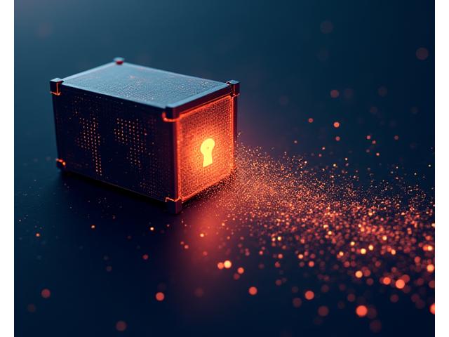 Representação de vazamento de dados com uma série de caixas digitais abertas e dados a fluir para uma área escura, ilustrando a exposição de manifestos de carga e informações comerciais sensíveis.