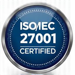 Um selo ou distintivo de certificação ISO/IEC 27001 em um contexto marítimo, talvez com um submarino estilizado ou um navio no fundo, simbolizando a segurança da informação.