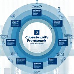 Um diagrama visual do Cybersecurity Framework do NIST, adaptado para o contexto marítimo, com setas indicando fases como identificar, proteger, detectar, responder e recuperar, em tons de azul e cinza.